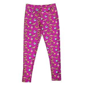 Lularoe Leggings Womens Size TC Pink Bakery Cupcake Pretzel Croissant Pull On